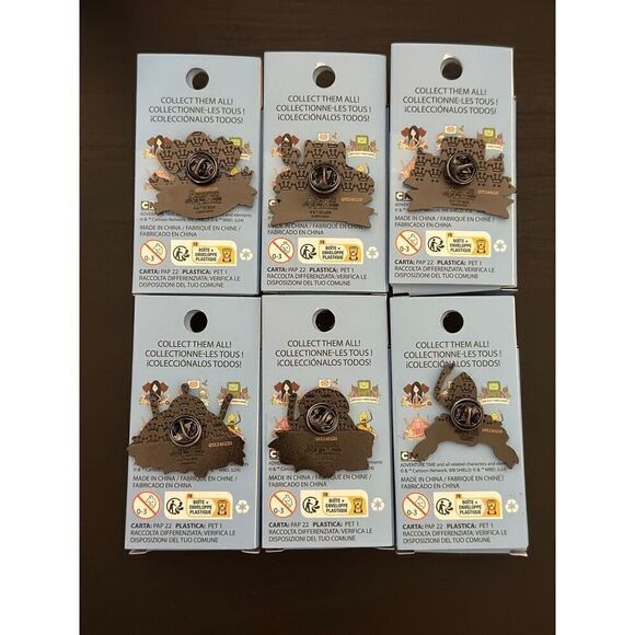 Loungefly Adventure Time Characters Portrait Banner Enamel Pin COMPLETE Set of 6 - Picture 2 of 4